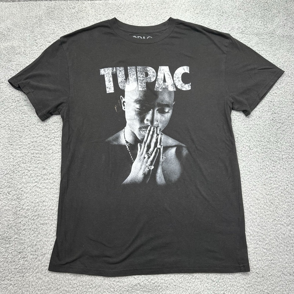 Tupac Shakur Men's Size Large Praying Hands 90s Hip Hop Rap Tee 2Pac T Shirt